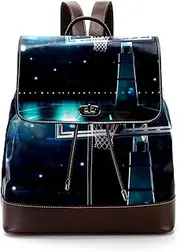 Travel Backpack for Men,Backpack for Women,Basketball Hoop Stadium,Backpack, W9mr2rtjzmqv, 10.5x5x12.5 in