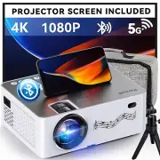 Pericat Q9 Projector 5G WiFi & Bluetooth 4K + 100" Projector Screen + Bag+Tripod
