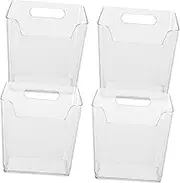 Luxshiny 4pcs Hanging Storage Box Kitchen Wall Organizer Shelf Organizer Hanging Desk Storage Door Shelf Bin Wardrobe Shoe Organiser Bedside Organiser Jewelry Holder Transparent The Pet
