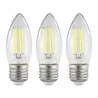 3 x LED Filament Candle Lamp E27 4W 6000k Day Light 450 Lm Glass Bulb 360° SAA