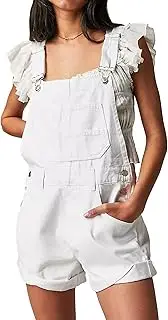 [Generic] Short Jumpsuits for Women 2025 Summer Casual Loose Fit Adjustable Rompers Jean Jumpsuit Shortalls