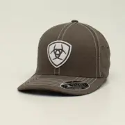 Ariat Men's Logo Embroidered Grey Baseball Cap Flexfit Logo A300015206