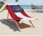 State Of Georgia Flag Beach Towel NOMADIX 30"x72" Sand Proof, Anti Slip