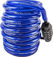 DocksLocks Weatherproof Coiled Security Cable Lock (5ft to 25ft Lengths) with Resettable Combination, Anti-Theft Protection for Kayaks, Bikes, Paddleboards, Scooter, Equipment, Bicycles and More 15ft