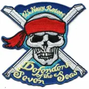 4" USN NAVY HSC-28 SEVEN SEAS BACKPATCH DAVY JONES BONES ROTOR EMBROIDERED PATCH