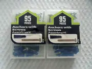 2 New 95pc Boxes Hillman 591516 Anchors & Screws Assortment Free US Ship