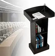 Floor Podium Stand with Storage Portable Lectern Podium for Presentations Churches and Events