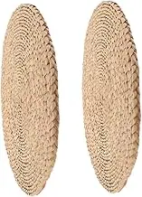 SUPVOX 2pcs Futon Cushion Floor Pad Mat Woven Mat Floor Cushion Woven Sitting Pad Khaki Cattail Grass