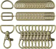 [Hellery] 50Pcs Keychain Swivel Hooks Swivel Snap Hooks Swivel Hook Hardware Rotating Key Buckle Set for Bag