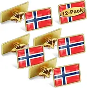 [MIDLE] 12/24/50/100Pcs Norway Flag Lapel Pins Bulk - Metal Norwegian Nordmann Brooch Badge Souvenir for Men Women Clothes Bags Hats