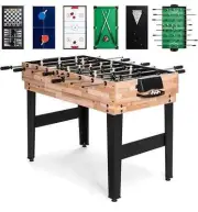 2x4ft 10-in-1 Combo Game Table Set-Hockey/Foosball/Pool/Checkers/Chess/More