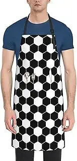[AFHYZY] Chef Aprons for Women with Pockets Kitchen Cooking Aprons, Soccer2, One Size, Soccer2, One Size