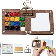Pocket Artist Watercolor Travel Set, Pocketartist Watercolor Travel Set, 2024 New Paint Palette Travel Kit, Mini Portable Watercolor Travel Set, with Binder Clip Paint and Water Pen (15 Set)