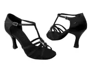 Latin Salsa Very Fine Ballroom Competitive Dance Shoes SERA1120 Black Satin