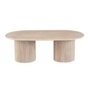 Raimon Furniture Orazio Faux Marble Wooden Frame Coffee Table Travertine