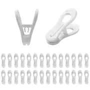 Hanger Clips for Hangers,30 Pcs Multi-Purpose Hanger Clips for Hangers White ...
