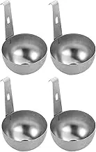 Shengsenfu Egg Boiler, 4 Pcs Egg Steamer Egg Poacher Egg Cooker Boiled Egg Holder Egg Cups for Eggs Poached Egg Cup Egg Maker Machine Boiled Egg Boiling Spoon Egg Maker Poached Egg Maker Egg Ring