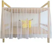 Lightolife Bunk Bed Netting Canopy for Twin Bottom, Mesh Bunk Bed Curtain, Pleated