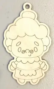 Ready To Paint Wood Ornament - #352 - Mrs. Clause - Free Shipping