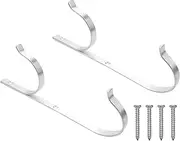 Voniecop Pool Pole Hanger Premium 2Pcs Aluminium Holder Set, Perfect Hooks for Telescopic Poles, Skimmers, Leaf Rakes, Nets, Brushes, Vacuum Hose, Garden Tools and Swimming Pool Accessories