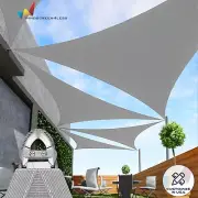 19/20/21ft Gray Triangle Sun Shade Sail Outdoor Pool Patio Deck Steel Cabl