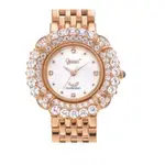 【OGIVAL 愛其華】璀璨薔薇 滿鑽珠寶腕錶 -玫瑰金色/粉藍銀色