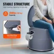 Portable Camping Toilet 5L Removable Bucket Dual Lid Travel Commode for Adults