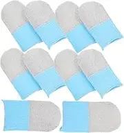 RORPOIR 20pcs Game Finger Cot Mobile Game Gloves Phone Gaming Finger Sleeves Touch Screen Gaming Gloves Touch Screen Gloves Gamer Finger Gloves Gaming Thumb Sleeve Silver Fiber