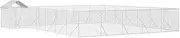 Dog Kennel Outdoor, Outside Kennel with Door & Roof, Lockable Latch System Dog Pen Dog Fence Outdoor Dog Enclosure Dog Exercise Pen for Small/Medium Dogs, Silver 12x12x2.5 m