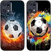 2 Pcs/Lot Colorful Football Printed TPU Soft Gel Silicone Back Phone Case Cover (Case for Oppo Find X5 Pro)