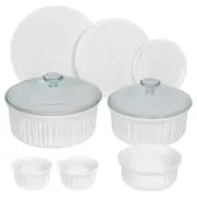 CorningWare French White Round Bakeware Set (10-Piece, White)