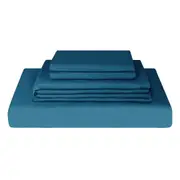 Cooling Bamboo Sheet Set Ultra Soft Breathable Bed Set Biscay Blue