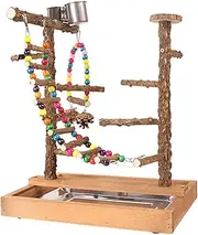 Generic Parrot Bird Playground Play Stand Parakeet Play Stand Wooden Perch Stand for Budgies