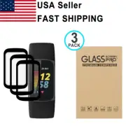 3PACK Tempered Glass Screen Protector For Fitbit Charge 5