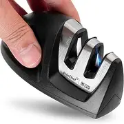 [PrinChef] Knife Sharpeners, Kitchen Knife Sharpener with 2 Slots - for Coarse and Fine Sharpening | Blade Sharpener for Reshaping and Restoring Straight Knives, Easy to Use