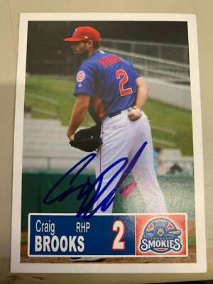 Craig Brooks 2018 Tennessee Smokies Signed Team Card