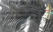 HDTV 'Gold-Tip' Component patch cable 12ft NIP