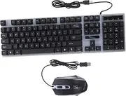 OSALADI Mechanical Keyboard and Mouse Sets Black Ergonomic Gaming Keyboard Led Backlight