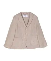 single-breasted linen blazer 8Y Nude