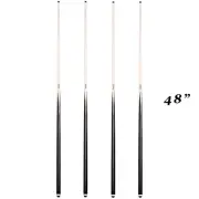 OKKO 1-piece Pool Billiard House Short Cue Sticks 48”, Screw-On Tip, Pack of 4