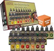 The Army Painter Speedpaint Mega Set - 24 x 18ml Speed Model Paint Kit Pre Loaded with Mixing Balls and 1 Brush- Base, Shadow and Highlight in One Miniature and Model Paint Set for Plastic Models