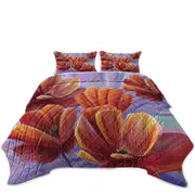 Floral Art the Bloom of the Poppy Coverlet