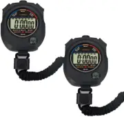 2 Pack Multi-Function Electronic Digital Sport Stopwatch Timer, Large Display wi