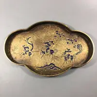 在飛比找樂天市場購物網優惠-古玩雜項銅器收藏 黃銅賽馬人物茶盤 銅盤子 裝飾道具 客廳擺