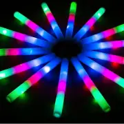 UP 16pcs 48cm LED RGB Foam Sticks Flashing Light Rave Party Glow In Dark Cheer&