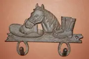 Kids Western Theme Bath Decor, Rustic Horse Cowboy Bath Towel Wall Hook, W-7