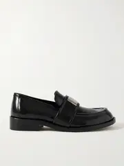 [Acne Studios] Acne Studios - Embellished Glossed-leather Loafers - Black - IT40 IT 40 Black
