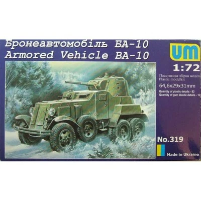 UNIMODELS UM 319 Plastic scale models kit Scale 1:72 BA10 Soviet armored vehicle