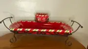 Celebrating Home Christmas Stoneware Chip & Dip Serving Platter