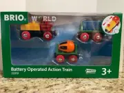 NIB BRIO WORLD Battery Operated Action Train #33319, Set of 3 Rail Cars